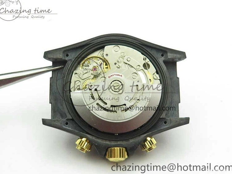 0413 ComfortFit Daytona DIW Carbon OMF Best Edition Blue Pink White Dial on White Nylon Strap A 2833